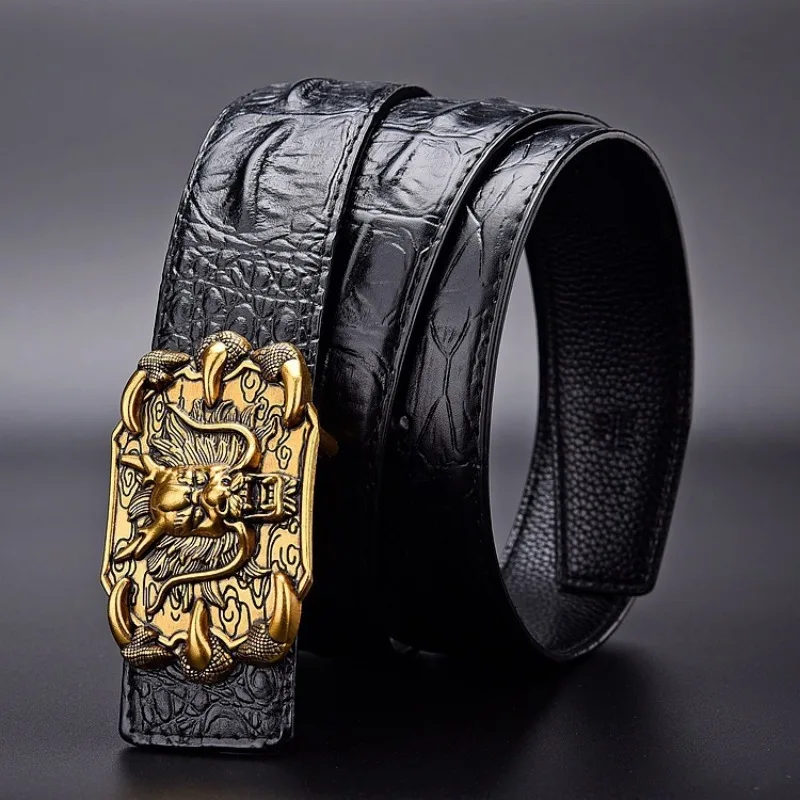 Men's Cowhide Belt Crocodile Print Business Classic Retro Alloy Buckle Clothing Accessories Punching Black Casual Belt 3.7cm
Men's Cowhide Belt Crocodile Print Business Classic Retro Alloy Buckle Clothing Accessories Punching Black Casual Belt 3.7cm