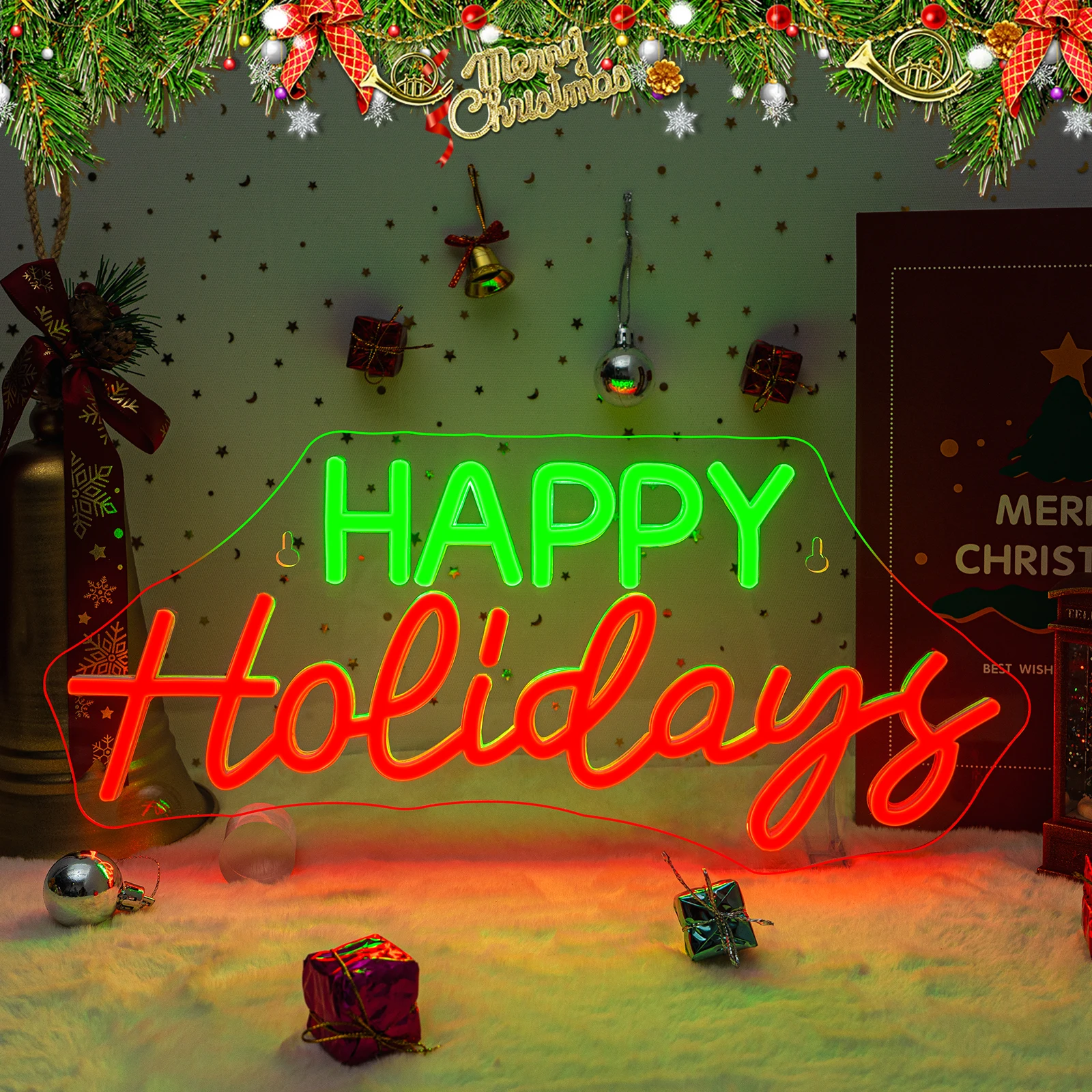 Happy Holiday Neon Sign for Wall Decor Dimmable for Living Room Shop Christmas Birthday New Year Thanksgiving Party Decor
Happy Holiday Neon Sign for Wall Decor Dimmable for Living Room Shop Christmas Birthday New Year Thanksgiving Party Decor