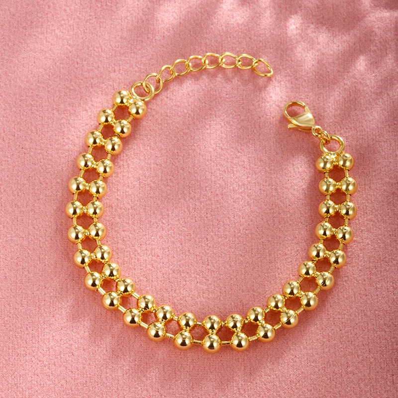 Geometric smooth round bead bracelet for girls' high-end double-row personalized jewelry
Geometric smooth round bead bracelet for girls' high-end double-row personalized jewelry