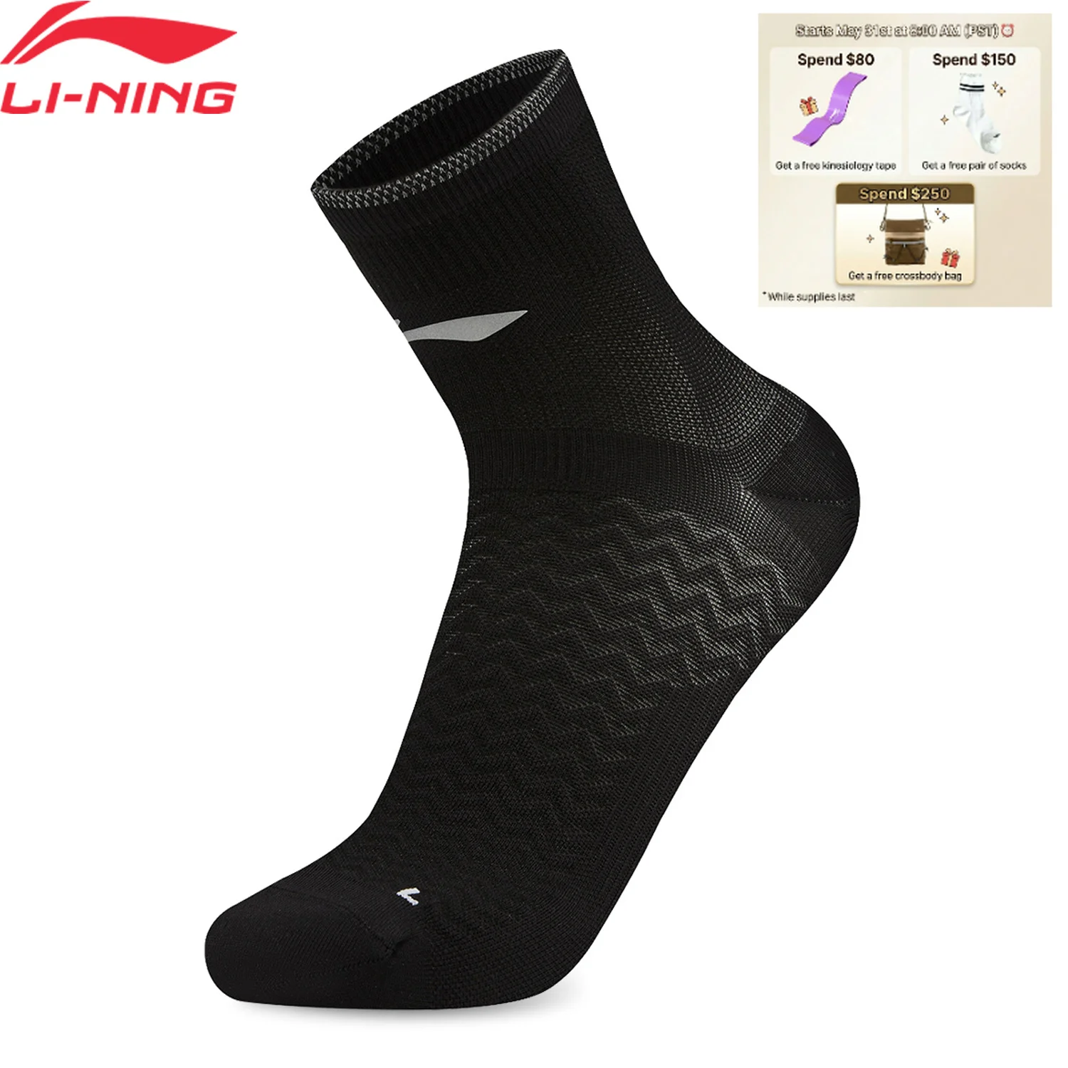 Li-Ning Unisex Running Socks 77.6%Nylon 19.8%Spandex 2.6%Polyester 22-28cm Reflective Breathable LiNing Durable Socks AWSW091
Li-Ning Unisex Running Socks 77.6%Nylon 19.8%Spandex 2.6%Polyester 22-28cm Reflective Breathable LiNing Durable Socks AWSW091