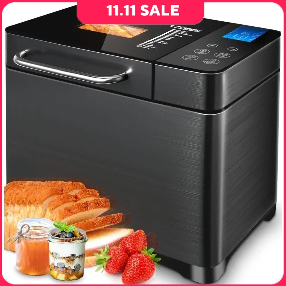 Bread Maker, 17-in-1 Bread Machine With Auto Nut Dispenser & Ceramic Pan, 3 Loaf Sizes 3 Crust Colors, Bread Maker
Bread Maker, 17-in-1 Bread Machine With Auto Nut Dispenser & Ceramic Pan, 3 Loaf Sizes 3 Crust Colors, Bread Maker