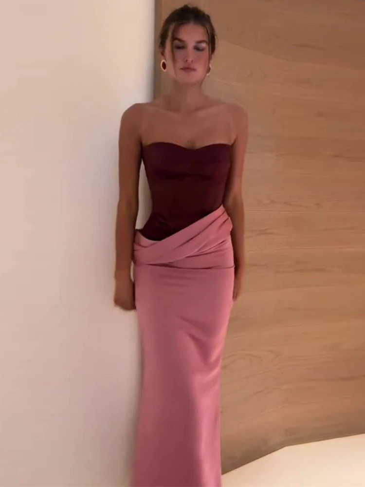 Long Dress Women Dresses A Line Vestidos Strapless Sleeveless Elegant Splice Party Night Y2k Streetwear Evening Dating Spring
Long Dress Women Dresses A Line Vestidos Strapless Sleeveless Elegant Splice Party Night Y2k Streetwear Evening Dating Spring