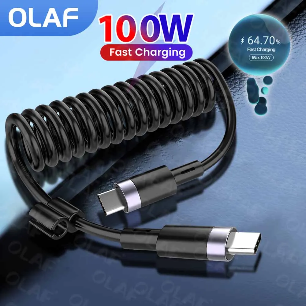 100W USB To Type C Spring Cable 1.8M Retractable C To C Fast Charging Cable For Samsung Xiaomi USB To Lightning Cable For iPhone
100W USB To Type C Spring Cable 1.8M Retractable C To C Fast Charging Cable For Samsung Xiaomi USB To Lightning Cable For iPhone