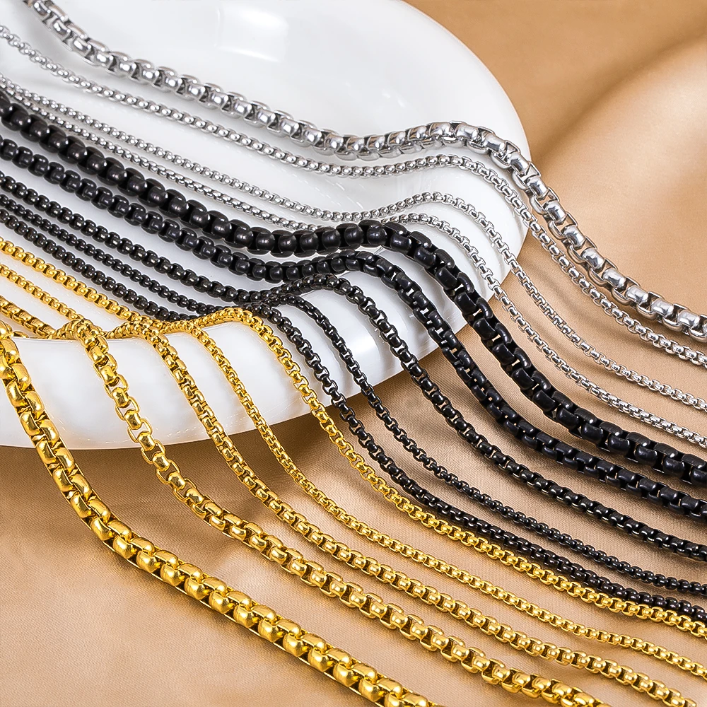 1Meter Width 2/2.5/3/4/5mm Stainless Steel Square Pearl Chain Punk Chains for Men Women Jewelry Making Accessories Wholesale
1Meter Width 2/2.5/3/4/5mm Stainless Steel Square Pearl Chain Punk Chains for Men Women Jewelry Making Accessories Wholesale