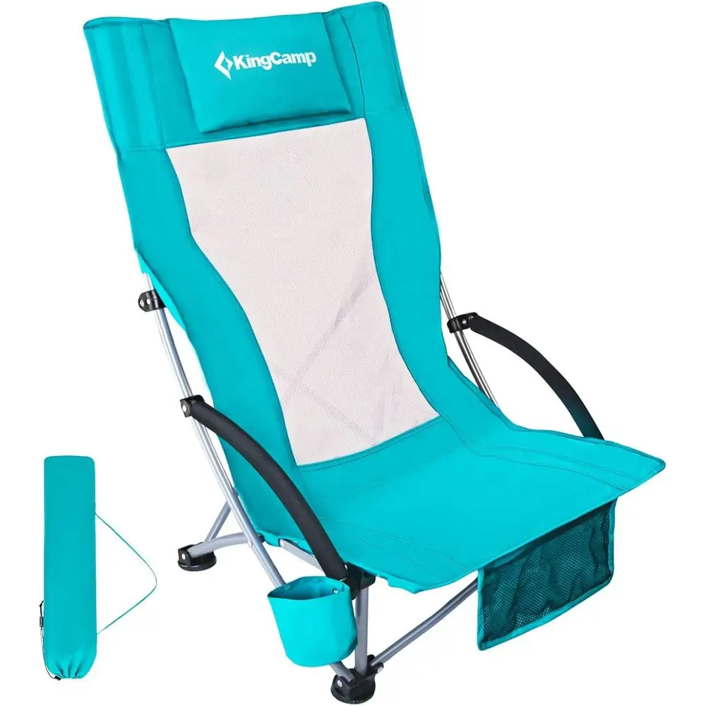 Lightweight Portable High Back Beach Chair with Rest and Cup Holder, Ideal for Outdoor, Camping, and Festivals, Cyan
Lightweight Portable High Back Beach Chair with Rest and Cup Holder, Ideal for Outdoor, Camping, and Festivals, Cyan