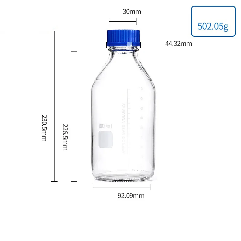 1000ml Borosilicate Glass Reagent Bottle with Blue Screw Cap Boro Glass Labware, Leak-Proof & Autoclavable for lab/Pharma
1000ml Borosilicate Glass Reagent Bottle with Blue Screw Cap Boro Glass Labware, Leak-Proof & Autoclavable for lab/Pharma