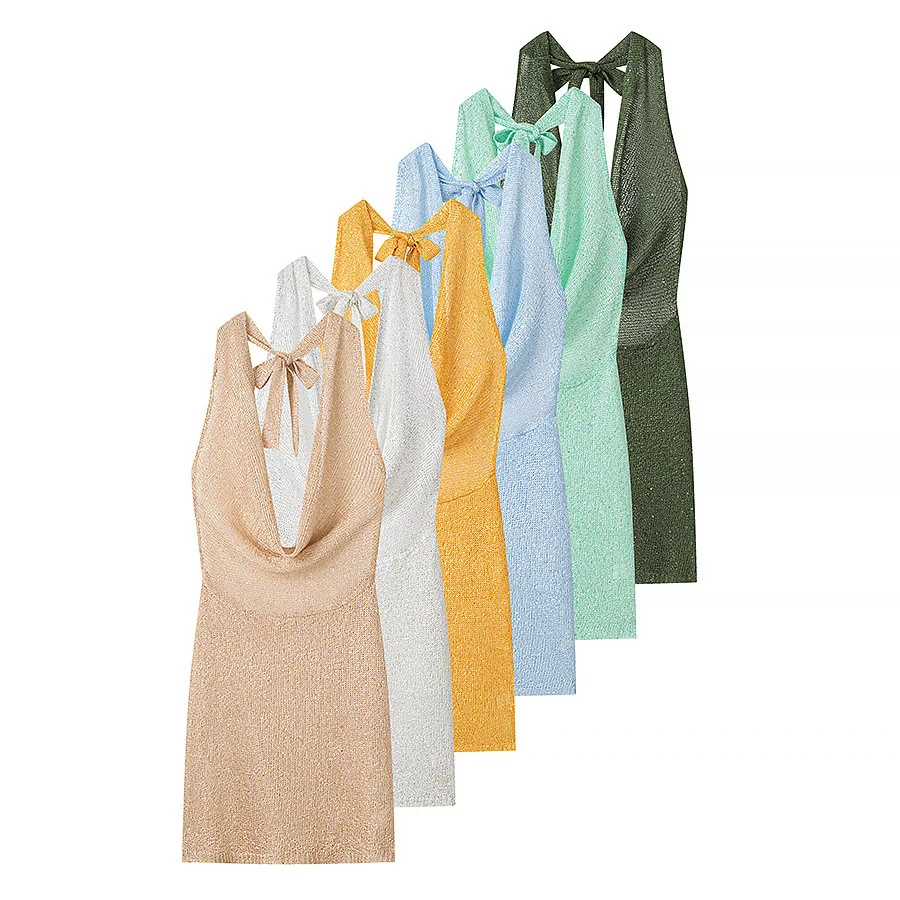 Withered 2026 Fashion Style Women's Solid Color Sexy Hanging Neck Strap Knitted Dress Party Dresses Vestidos Women's Dress
Withered 2026 Fashion Style Women's Solid Color Sexy Hanging Neck Strap Knitted Dress Party Dresses Vestidos Women's Dress