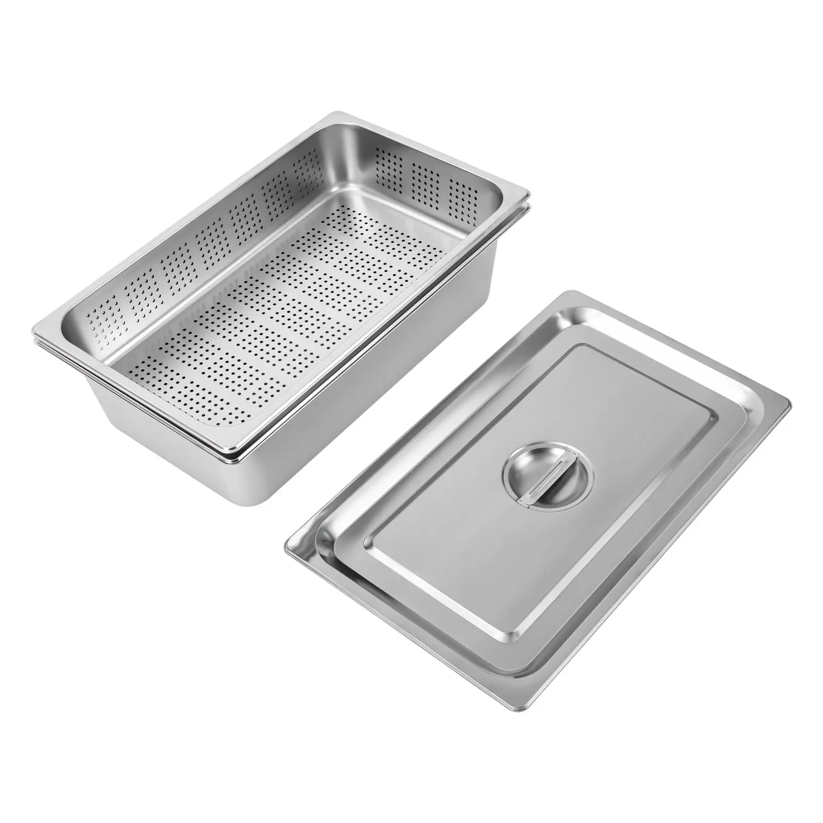 3 Pack Full Size Hotel Pan, Steam Table Pan with Perforated Steaming Basket and Lid, Food Warmer Tray Buffet Servers Pan Hot Wat
3 Pack Full Size Hotel Pan, Steam Table Pan with Perforated Steaming Basket and Lid, Food Warmer Tray Buffet Servers Pan Hot Wat