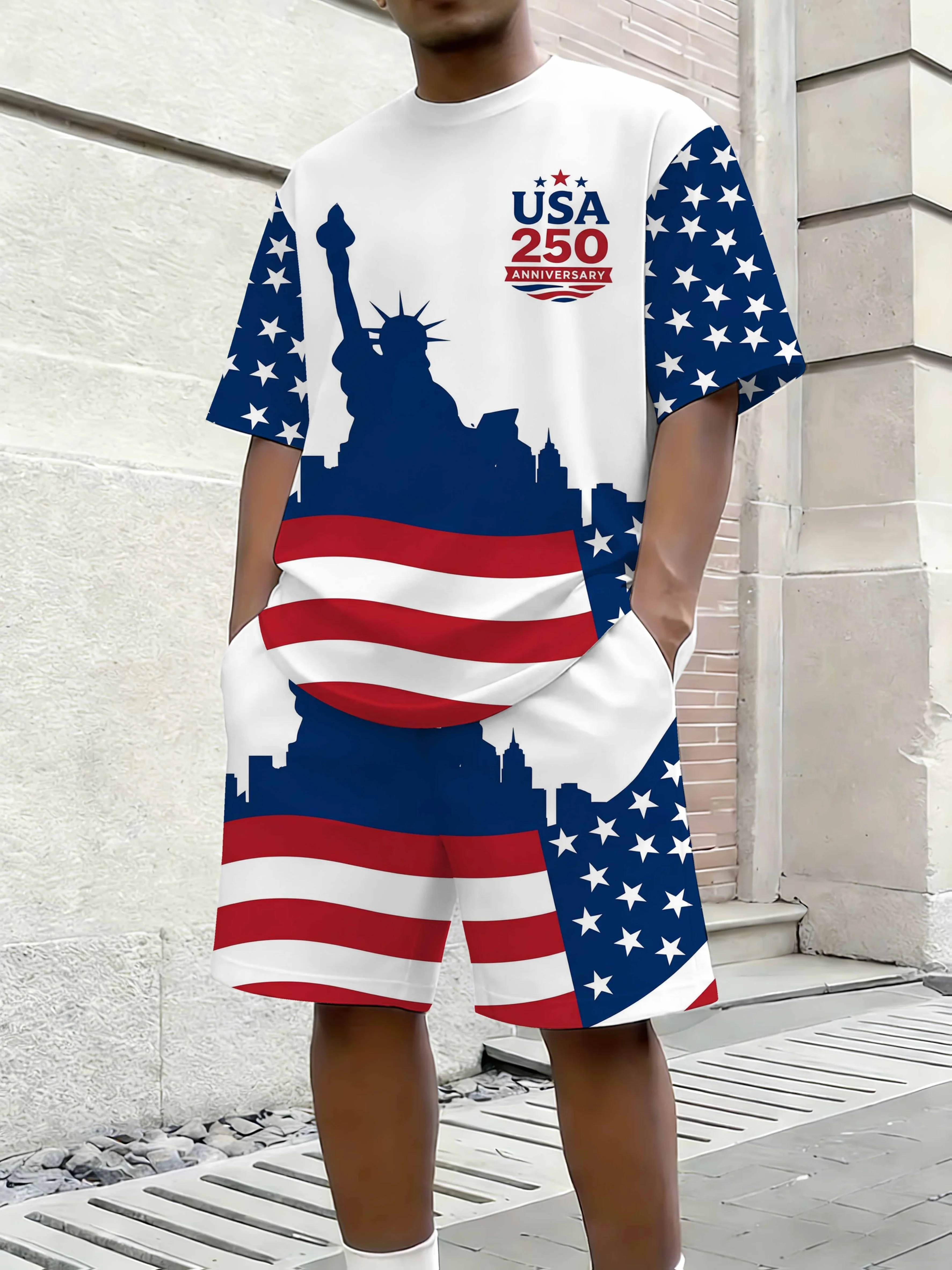 2026 Men's USA Anniversary Statue of Liberty T-Shirt & Shorts SetY2k Oversized Casual Suit Suitable for Daily and Training Wear
2026 Men's USA Anniversary Statue of Liberty T-Shirt & Shorts SetY2k Oversized Casual Suit Suitable for Daily and Training Wear