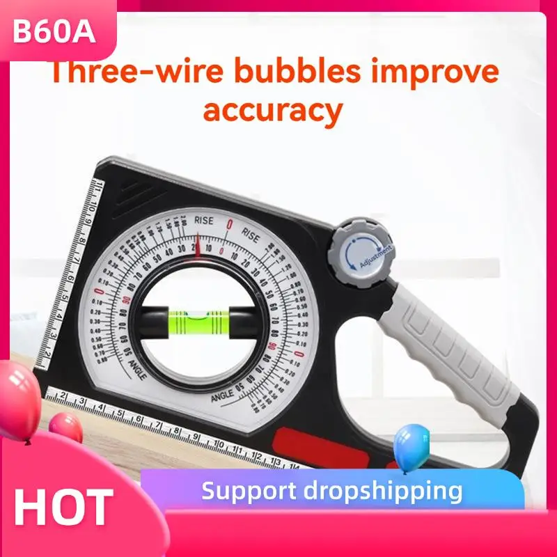 B60A Portable Mechanical Angle Slope Measuring Instrument Magnetic Level Bubble Inclinometer Protractor Slope Ruler Level
B60A Portable Mechanical Angle Slope Measuring Instrument Magnetic Level Bubble Inclinometer Protractor Slope Ruler Level