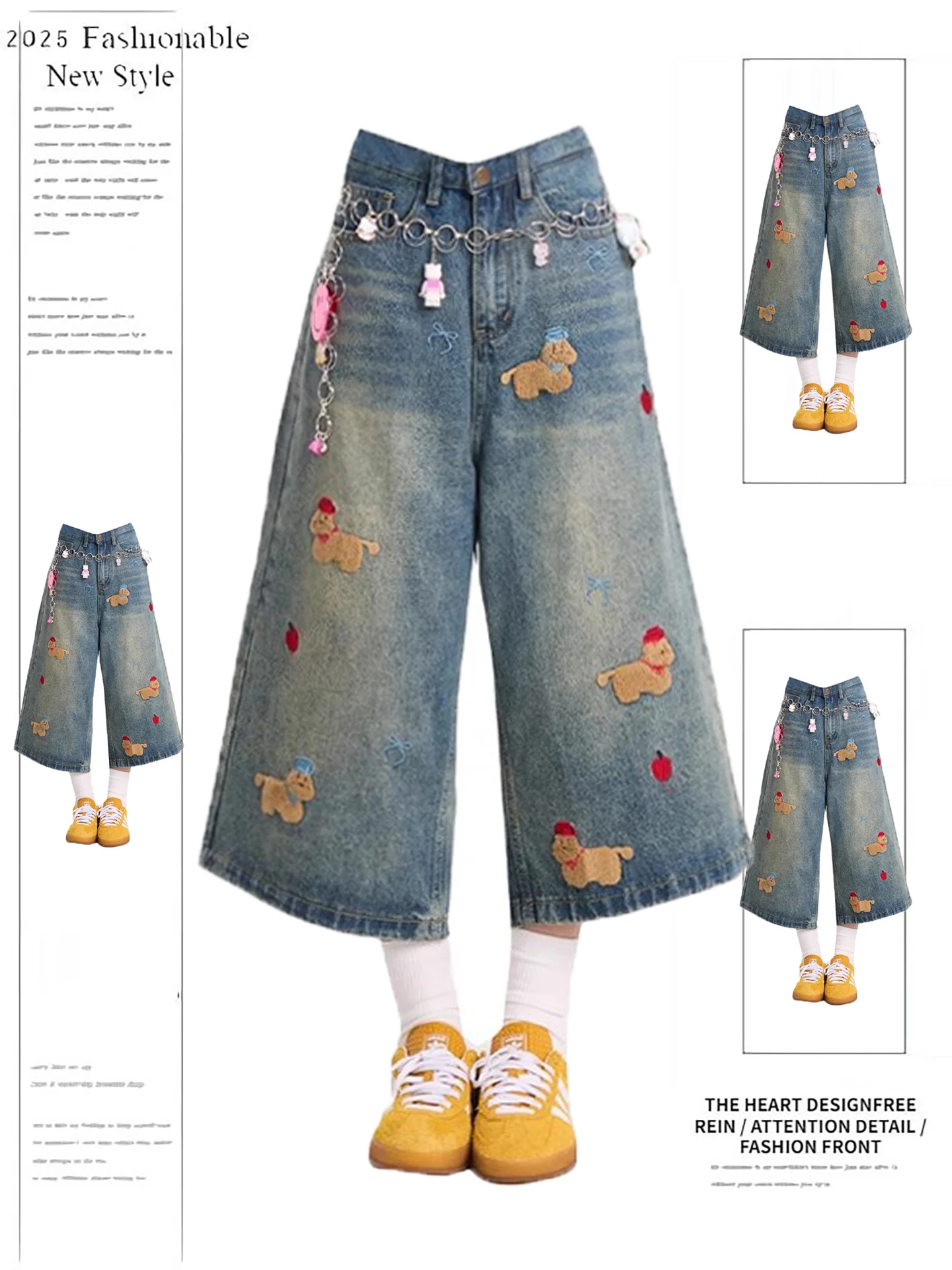 Джинсы с вышивкой в стиле ретро, американские джинсы с собакой, женские летние новые дизайнерские свободные прямые широкие брюки Seven-Five, повседневные брюки с высокой талией
Джинсы с вышивкой в стиле ретро, американские джинсы с собакой, женские летние новые дизайнерские свободные прямые широкие брюки Seven-Five, повседневные брюки с высокой талией