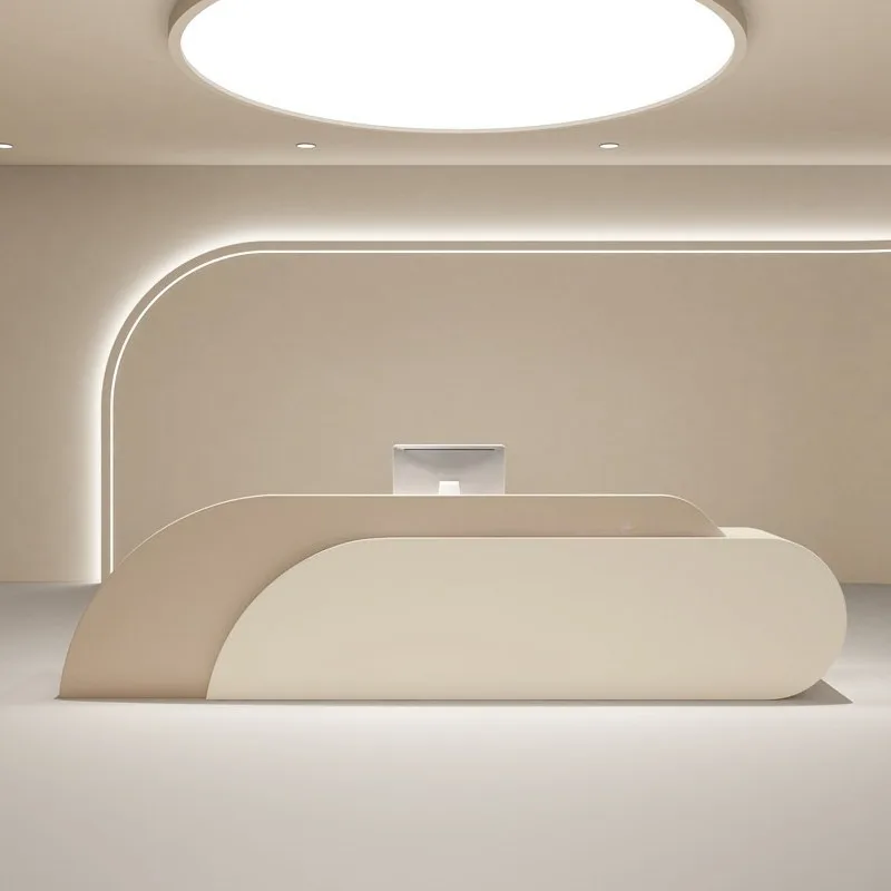 Cream style reception desk Beauty salon high-end hotel reception counter for business empfangs theke kosmetik office furniture
Cream style reception desk Beauty salon high-end hotel reception counter for business empfangs theke kosmetik office furniture