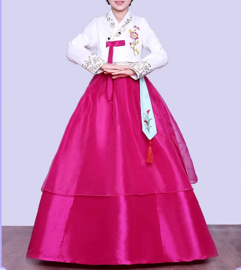 Girls' Hanbok Korean Ethnic Style Korean Embroidery Flower Performance Dress
Girls' Hanbok Korean Ethnic Style Korean Embroidery Flower Performance Dress