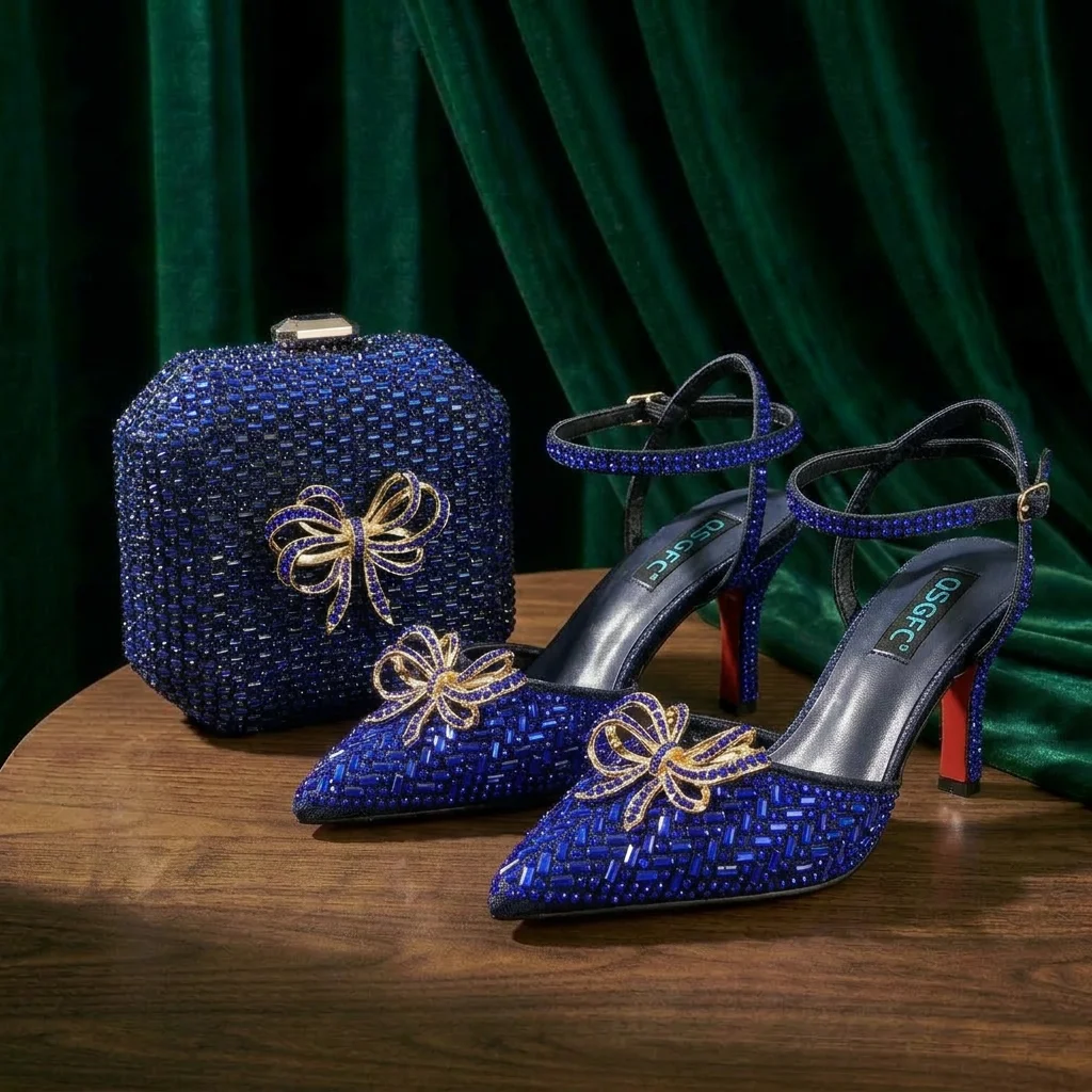 QSGFC Sexy Stiletto High Heels With Big Rhinestone Fashion Matching Mini Handbag Elegant Women Party Shoes Set
QSGFC Sexy Stiletto High Heels With Big Rhinestone Fashion Matching Mini Handbag Elegant Women Party Shoes Set
