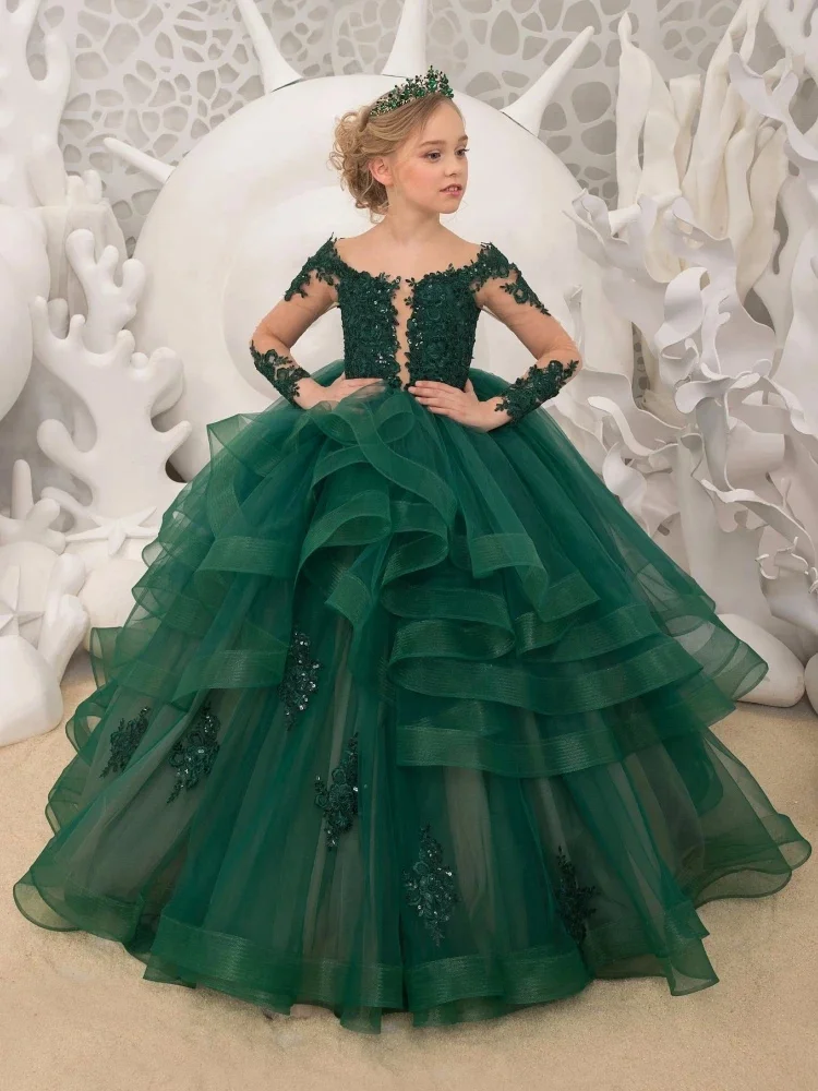 Green Flower Girl Dresses For Wedding Appliques Sequins Full Sleeves Floor Length Kids Birthday Party First Communion Ball Gown
Green Flower Girl Dresses For Wedding Appliques Sequins Full Sleeves Floor Length Kids Birthday Party First Communion Ball Gown