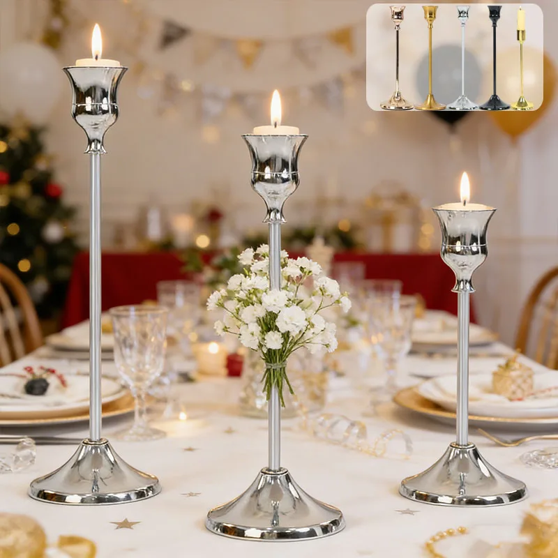 French High-end Metal Candle Holder with Single Pole Bright Surface Candle Stand with Anti Slip Pad for Wedding Party Decoration
French High-end Metal Candle Holder with Single Pole Bright Surface Candle Stand with Anti Slip Pad for Wedding Party Decoration