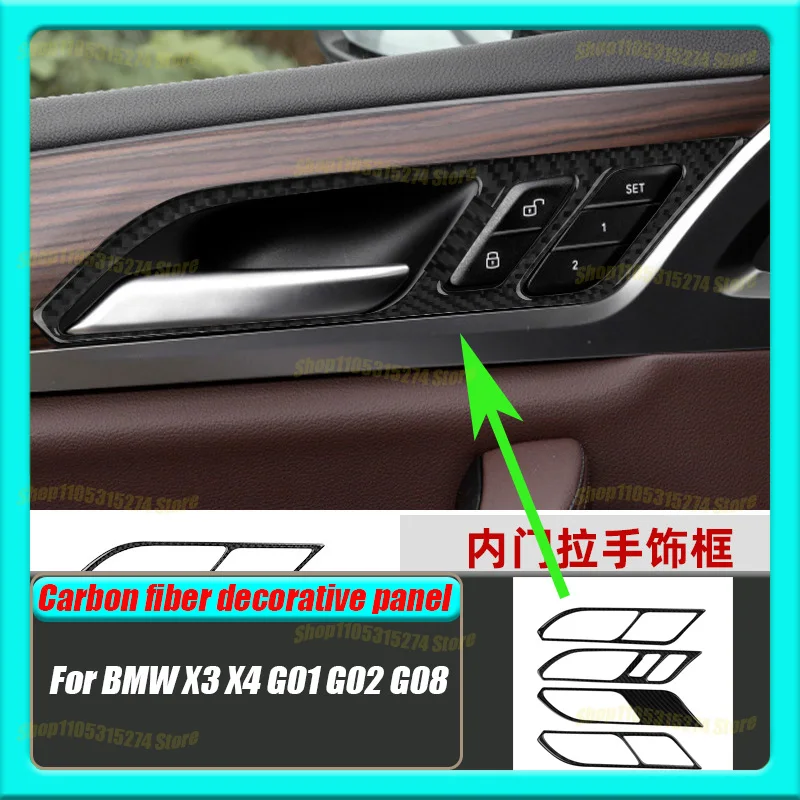Inner Door Handle Trim Frame, Suitable for BMW X3 X4 G01 G02 G08 Carbon Fiber Decorative Stickers Car Interior Modification
Inner Door Handle Trim Frame, Suitable for BMW X3 X4 G01 G02 G08 Carbon Fiber Decorative Stickers Car Interior Modification