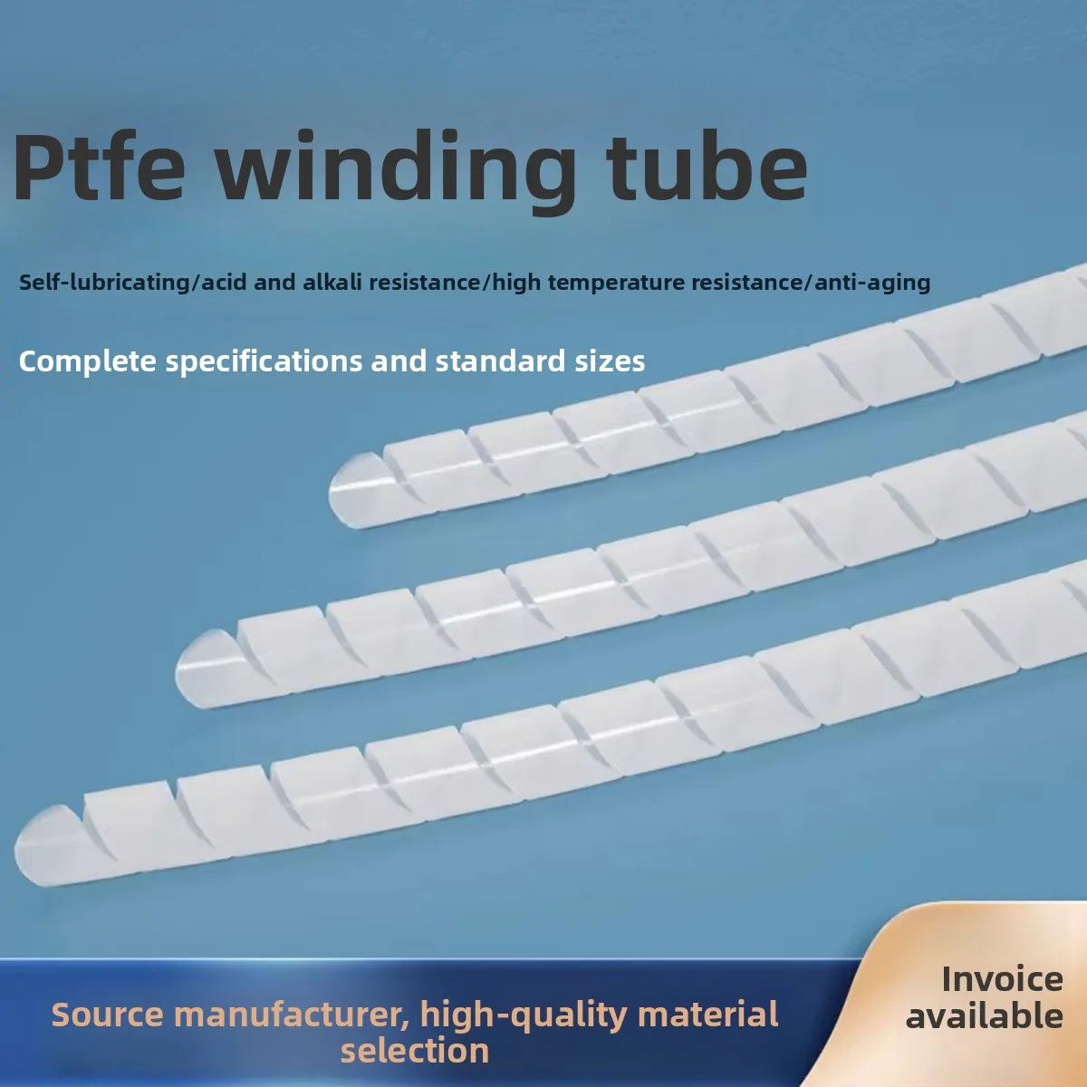 White High-Temperature Resistant Ptfe Wrapped Tube, Spiral Tube Bundle, PTFE Wire Tube
White High-Temperature Resistant Ptfe Wrapped Tube, Spiral Tube Bundle, PTFE Wire Tube