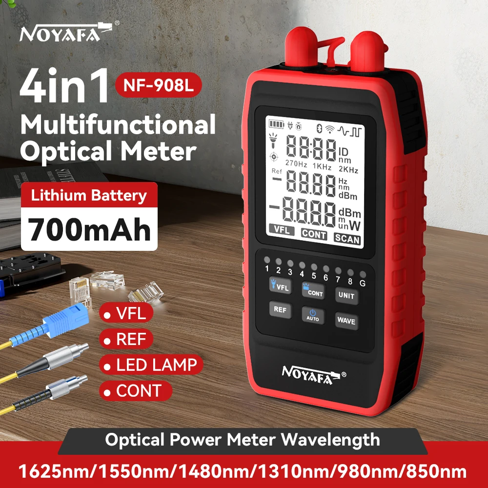 NOYAFA Mini Fiber Optical Power Meter NF-908L Fiber Optic Tester LCD Display Network Cable Tester Visual Fault Locator
NOYAFA Mini Fiber Optical Power Meter NF-908L Fiber Optic Tester LCD Display Network Cable Tester Visual Fault Locator