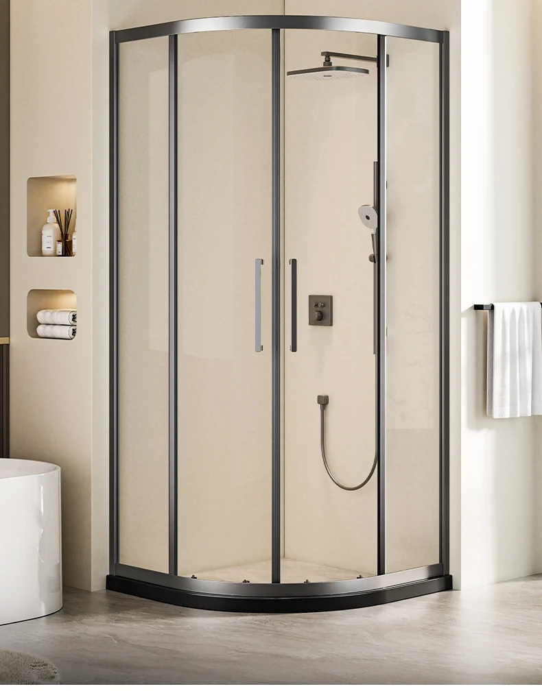 Integral bathroom arc fan shower room bathroom partition dry and wet separation integrated household tempered glass
Integral bathroom arc fan shower room bathroom partition dry and wet separation integrated household tempered glass