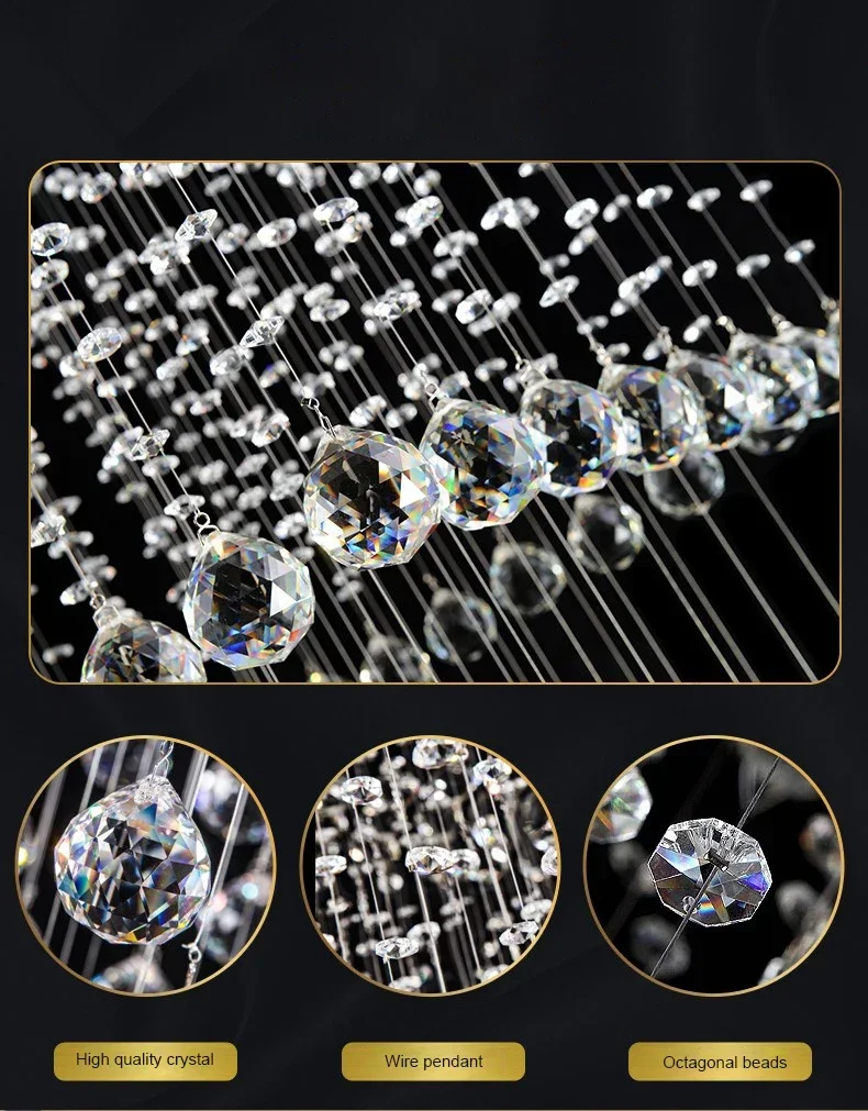 Teardrop Shape Translucent Luxury Crystal Long Stair Pendant Light Creativuty Hotel Stairwell Chandelier Lighting
Teardrop Shape Translucent Luxury Crystal Long Stair Pendant Light Creativuty Hotel Stairwell Chandelier Lighting