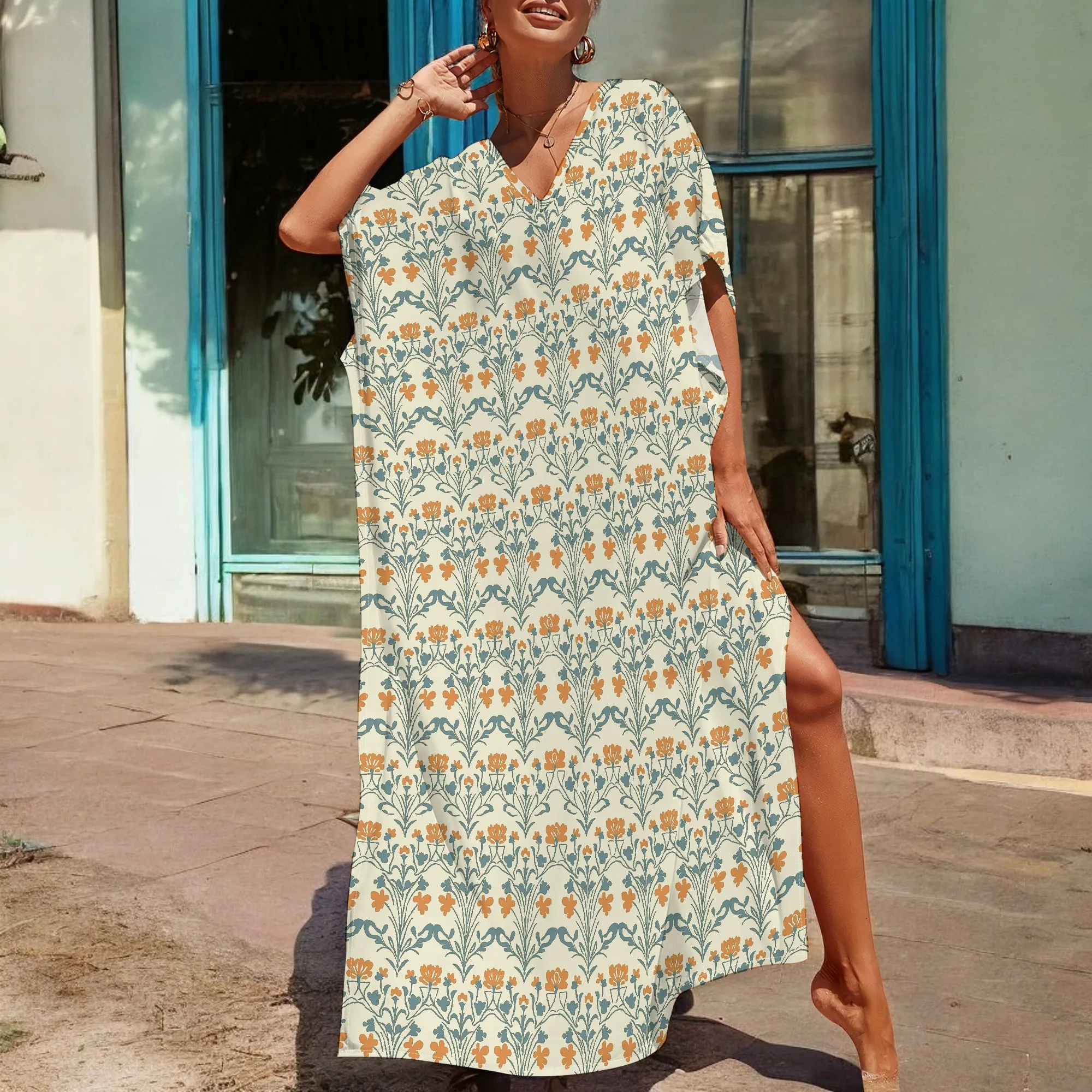 Floral Patterned Kaftan Dress S-3XL – Elegant Spring Summer Design with Orange Blooms
Floral Patterned Kaftan Dress S-3XL – Elegant Spring Summer Design with Orange Blooms