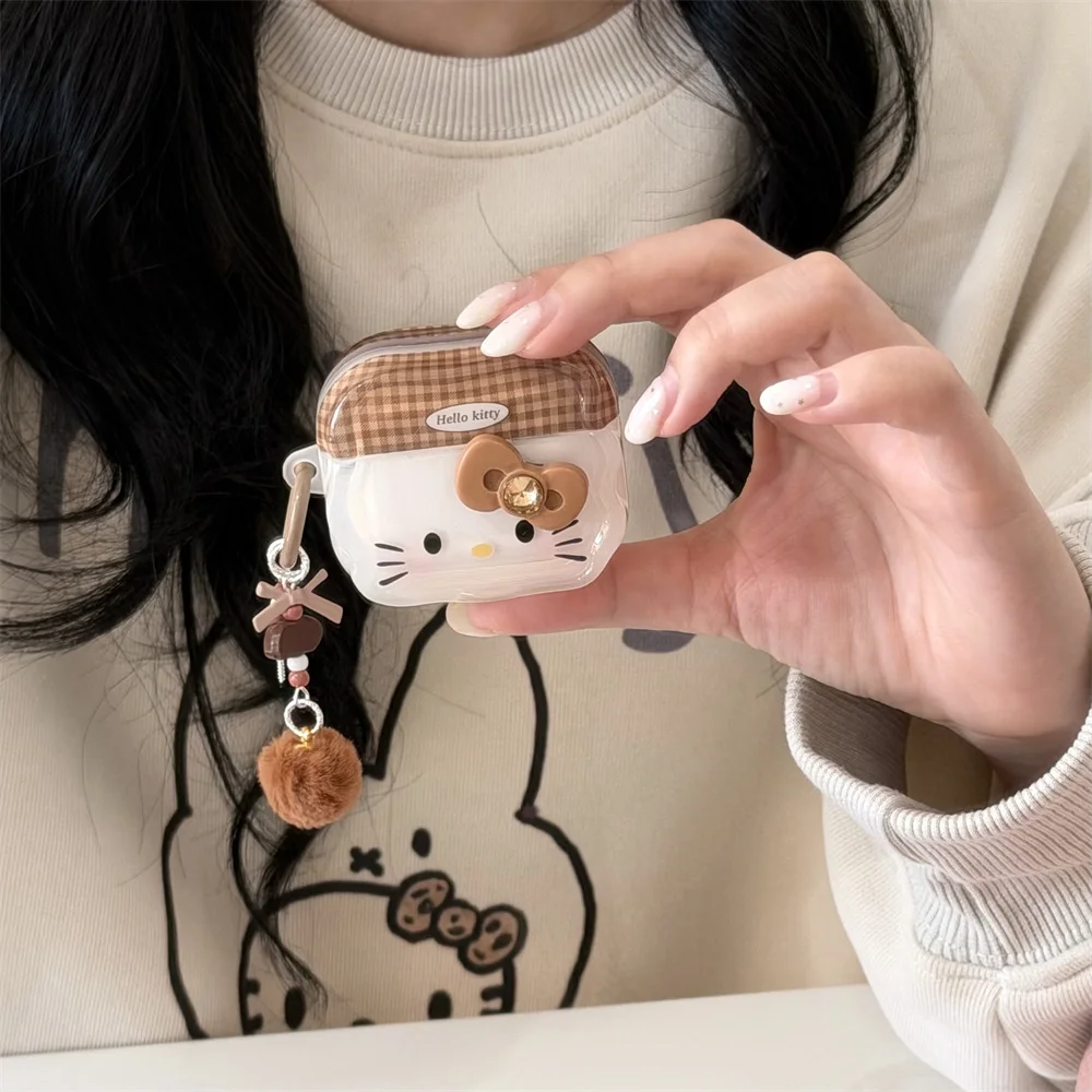 Brown plaid Hellokitty charm earphone case cover for Apple Airpods 2 3 4 Pro 2 Pro 3 Cases Cartoon Fundas earphone case cover
Brown plaid Hellokitty charm earphone case cover for Apple Airpods 2 3 4 Pro 2 Pro 3 Cases Cartoon Fundas earphone case cover