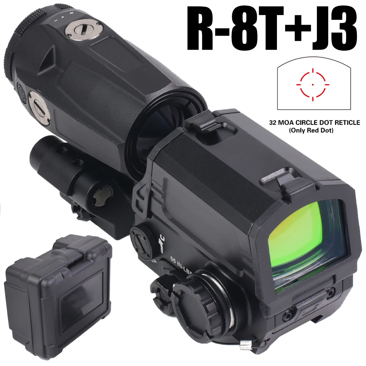 Hunting R-8T+J3 Holographic Red Dot Sight with NV Function Circle Reticle Tactical Reflex Scope Optical 3x Magnifying Combo Suit
Hunting R-8T+J3 Holographic Red Dot Sight with NV Function Circle Reticle Tactical Reflex Scope Optical 3x Magnifying Combo Suit