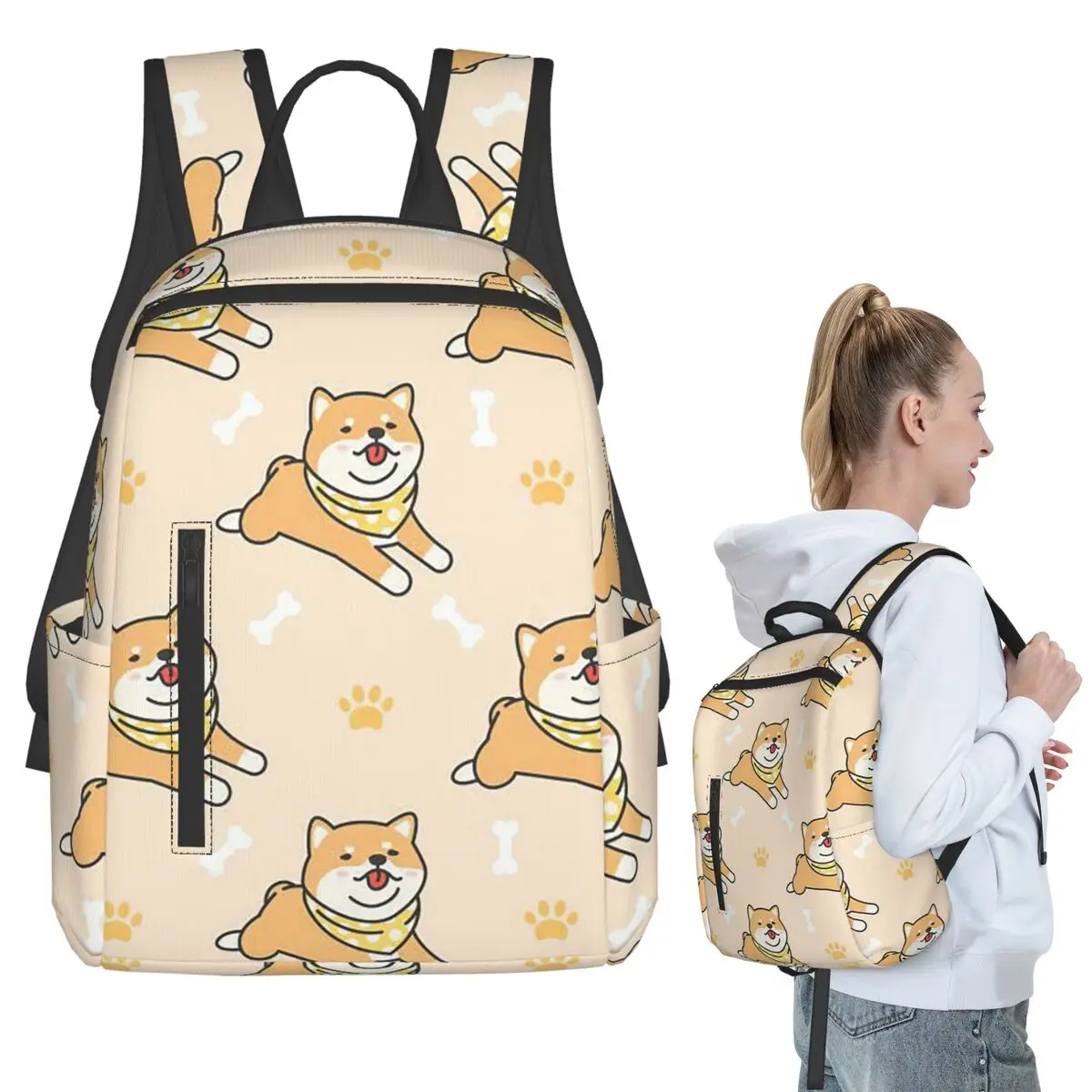 Shiba Inu And Bone Cartoon Pattern Backpack Student BookBag Kids School Bag Computer Shoulder Bags Men Women
Shiba Inu And Bone Cartoon Pattern Backpack Student BookBag Kids School Bag Computer Shoulder Bags Men Women