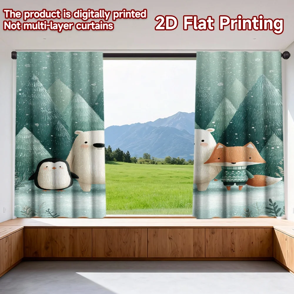 2D flat printing 2pcs Window Drapes Winter Woodland Friends Digital Printed Polyester Drapes Family Party for Holiday Parties
2D flat printing 2pcs Window Drapes Winter Woodland Friends Digital Printed Polyester Drapes Family Party for Holiday Parties