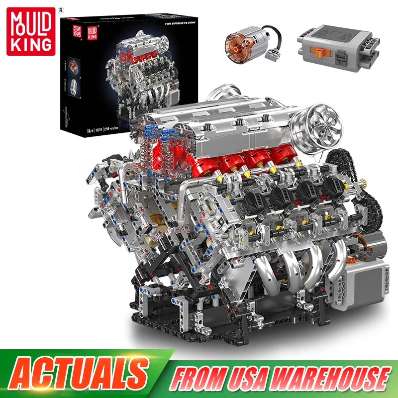 Mould King 10219 Technical Car Toys The Motorized F488 Supercar V8 Engine Building Block Assembly Engine Set Kids Christmas Gift
Mould King 10219 Technical Car Toys The Motorized F488 Supercar V8 Engine Building Block Assembly Engine Set Kids Christmas Gift