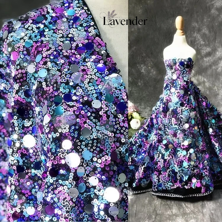 RTS Luxury 3D Large Iridescent Multicolored Sequins Lace Flower Mesh Embroidered Fabric
RTS Luxury 3D Large Iridescent Multicolored Sequins Lace Flower Mesh Embroidered Fabric