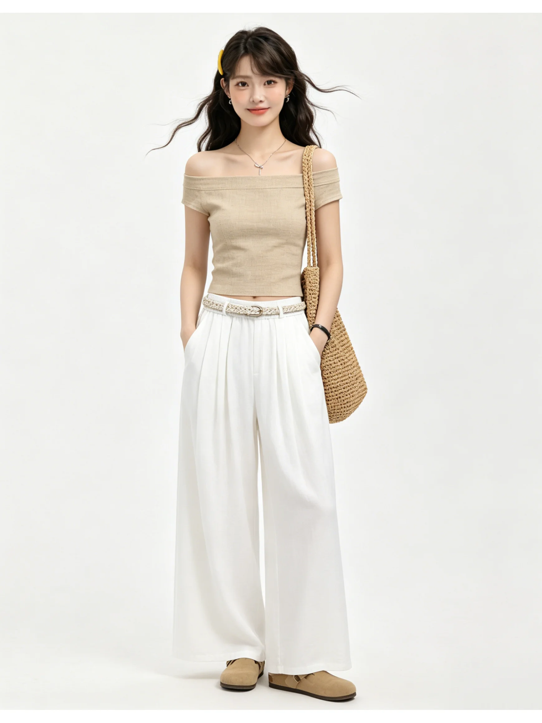High Waist Wide Leg Pants Women's Summer Simple Casual Style Slimming Belted Drapey Versatile Long Trousers Color
High Waist Wide Leg Pants Women's Summer Simple Casual Style Slimming Belted Drapey Versatile Long Trousers Color
