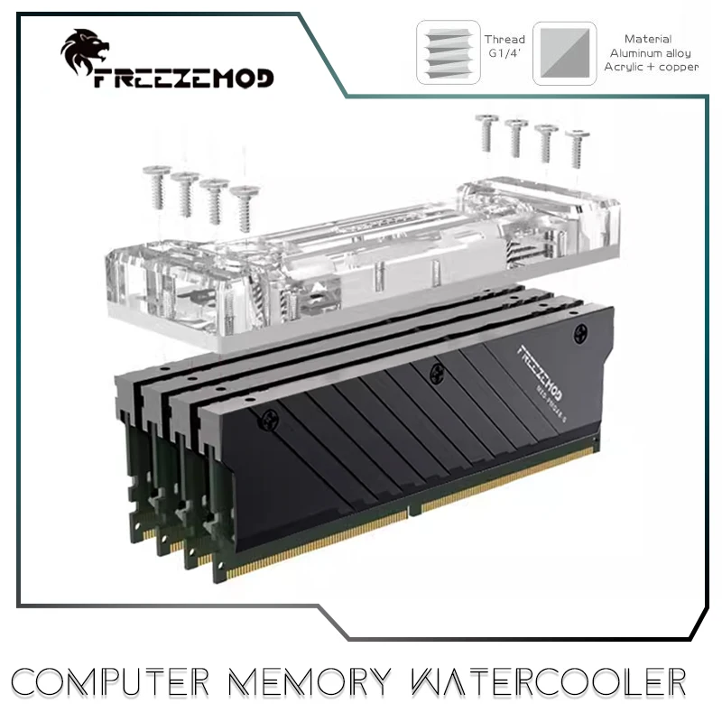 FREEZEMOD Computer Memory Watercooler Support DDR4 DDR5 4 Memory Stick,RAM Armor Optional, MEO-PM0A