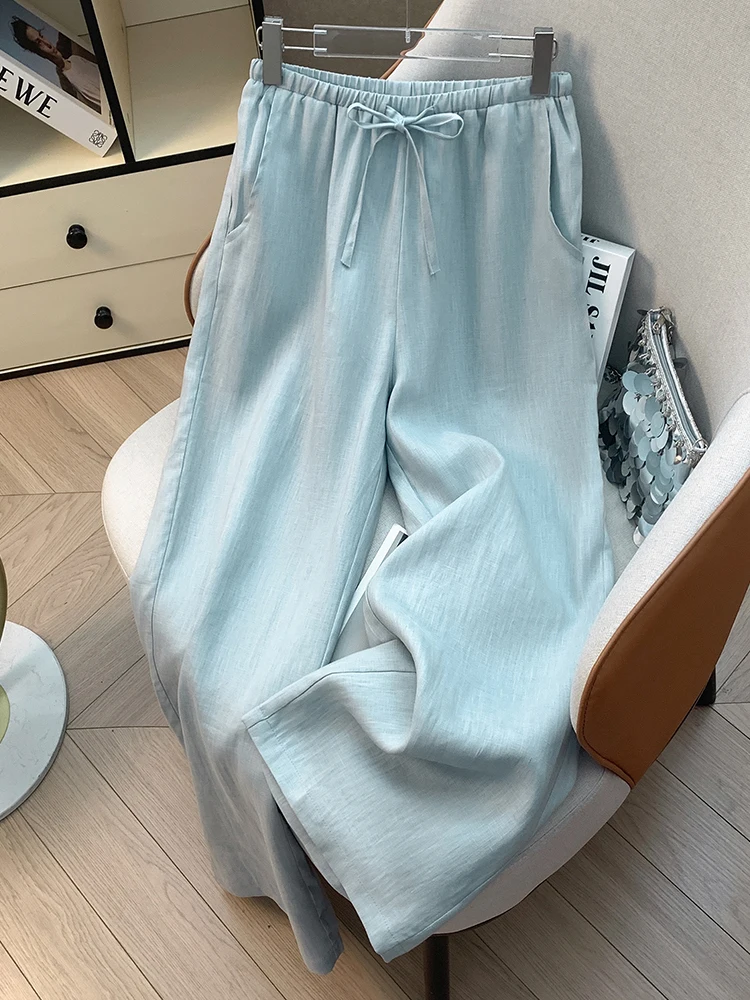 High Waist Wide Leg Pants Straight Cut Linen Cotton Casual Trousers Women's Summer Drapey Slimming Long Pants Loose Fit
High Waist Wide Leg Pants Straight Cut Linen Cotton Casual Trousers Women's Summer Drapey Slimming Long Pants Loose Fit