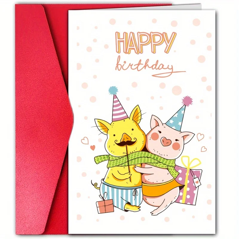 1pc, happy birthday card, cute cartoon card, funny birthday card, humorous birthday card, hilarious birthday card, birthday pig
1pc, happy birthday card, cute cartoon card, funny birthday card, humorous birthday card, hilarious birthday card, birthday pig