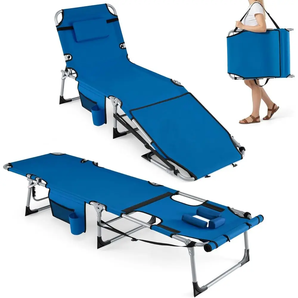 Position Adjustable Outdoor Beach Lounge Chair with Armrest and Carrying Strap, Pillow Included for Pool or Lawn Use
Position Adjustable Outdoor Beach Lounge Chair with Armrest and Carrying Strap, Pillow Included for Pool or Lawn Use