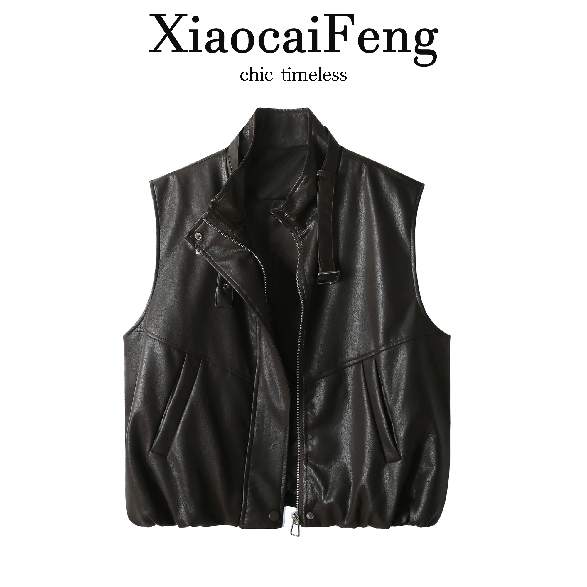 Cool Short PU Leather Motorcycle Vest Women's Spring Autumn Sleeveless Jacket Standard Fit Zipper Closure Fashionable Top
Cool Short PU Leather Motorcycle Vest Women's Spring Autumn Sleeveless Jacket Standard Fit Zipper Closure Fashionable Top