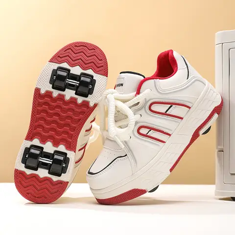 Unisex 4-Wheel Roller Skates for Men Women & Students Sports Shoes with Wheels, Shockproof Breathable Non-Stuffy Comfortable Fit