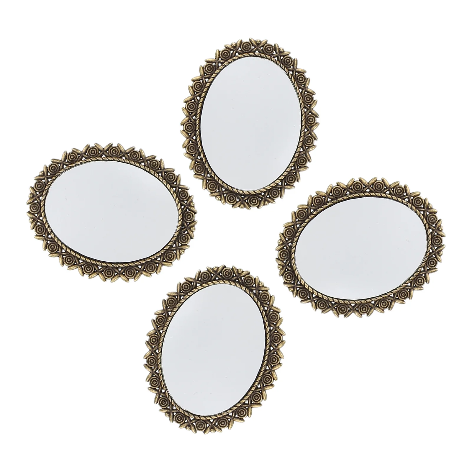 4Pcs Vintage Miniature Oval Mirrors European Style Mini Wall Mirror Set for Dollhouse Bedroom Bathroom Accessories Elegant Decor
4Pcs Vintage Miniature Oval Mirrors European Style Mini Wall Mirror Set for Dollhouse Bedroom Bathroom Accessories Elegant Decor