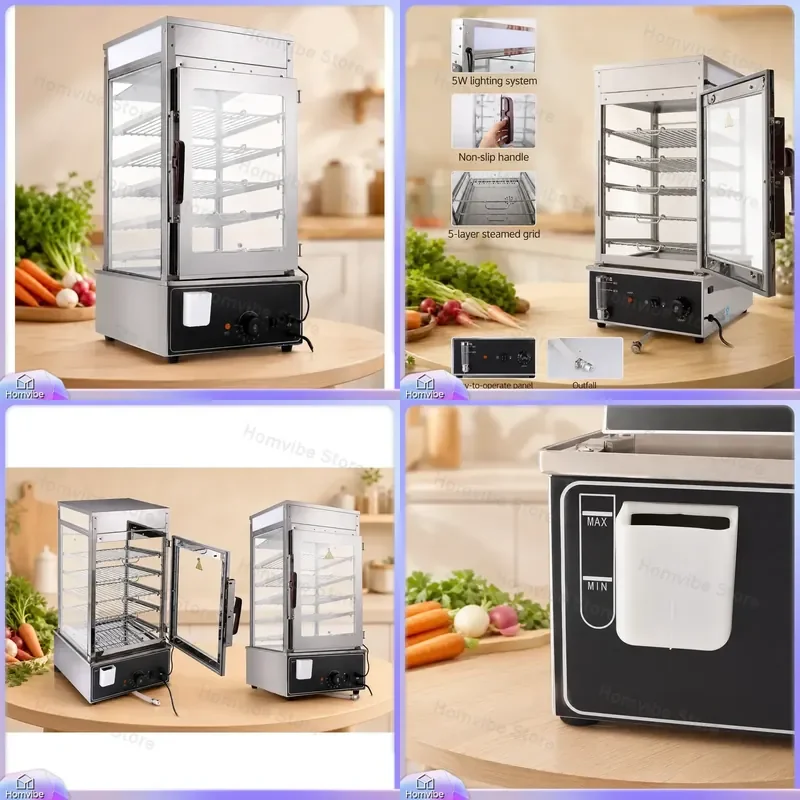 Electric Food Steamer Multifunctional Steam Cooker for Dumplings Buns Vegetables Rice with Transparent Lid Stainless Steel
Electric Food Steamer Multifunctional Steam Cooker for Dumplings Buns Vegetables Rice with Transparent Lid Stainless Steel