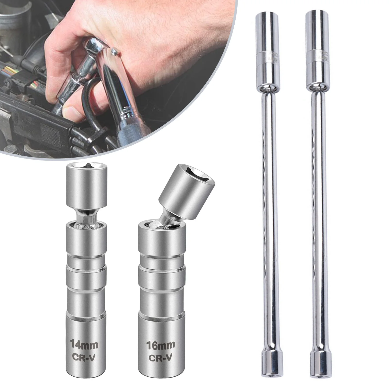 New 14mm 16mm thin wall spark plug socket universal joint with magnetic flexible socket wrench auto repair tool
New 14mm 16mm thin wall spark plug socket universal joint with magnetic flexible socket wrench auto repair tool