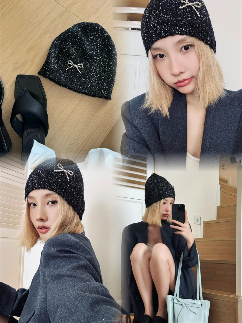 Fashionable Knot Sequin Cold Hat Women Early Autumn Jennie Small Fragrance Style Cap Trendy Streetwear Unisex
Fashionable Knot Sequin Cold Hat Women Early Autumn Jennie Small Fragrance Style Cap Trendy Streetwear Unisex