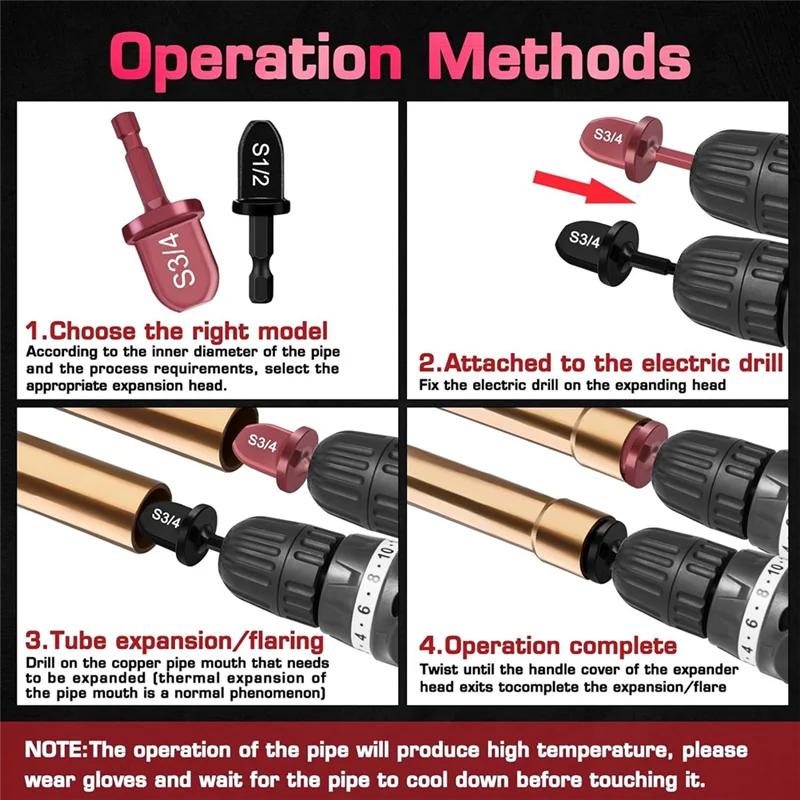 13 Piece Copper Flaring Tool Pipe Expander, Black & Wine Red Carbon Steel 1/4In,3/8In,1/2In,5/8In,3/4In,7/8In Boring Drill Bit
13 Piece Copper Flaring Tool Pipe Expander, Black & Wine Red Carbon Steel 1/4In,3/8In,1/2In,5/8In,3/4In,7/8In Boring Drill Bit