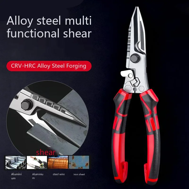 Multi-Functional Electrician Scissors, Crimping Wire Cutting Tool with Wrench Function for Metal Sheet and Cable Cutting
Multi-Functional Electrician Scissors, Crimping Wire Cutting Tool with Wrench Function for Metal Sheet and Cable Cutting