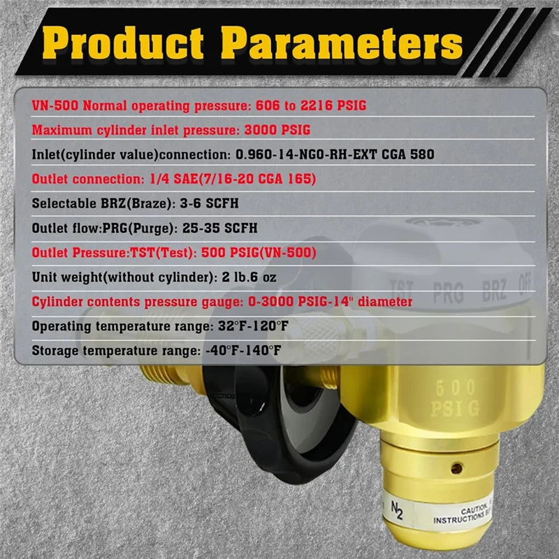 ABWZ-VN-500 Nitrogen Purge Regulator And Flow Meter Hybrid Design, Nitrogen Purging Regulator TST 500PSIG
ABWZ-VN-500 Nitrogen Purge Regulator And Flow Meter Hybrid Design, Nitrogen Purging Regulator TST 500PSIG