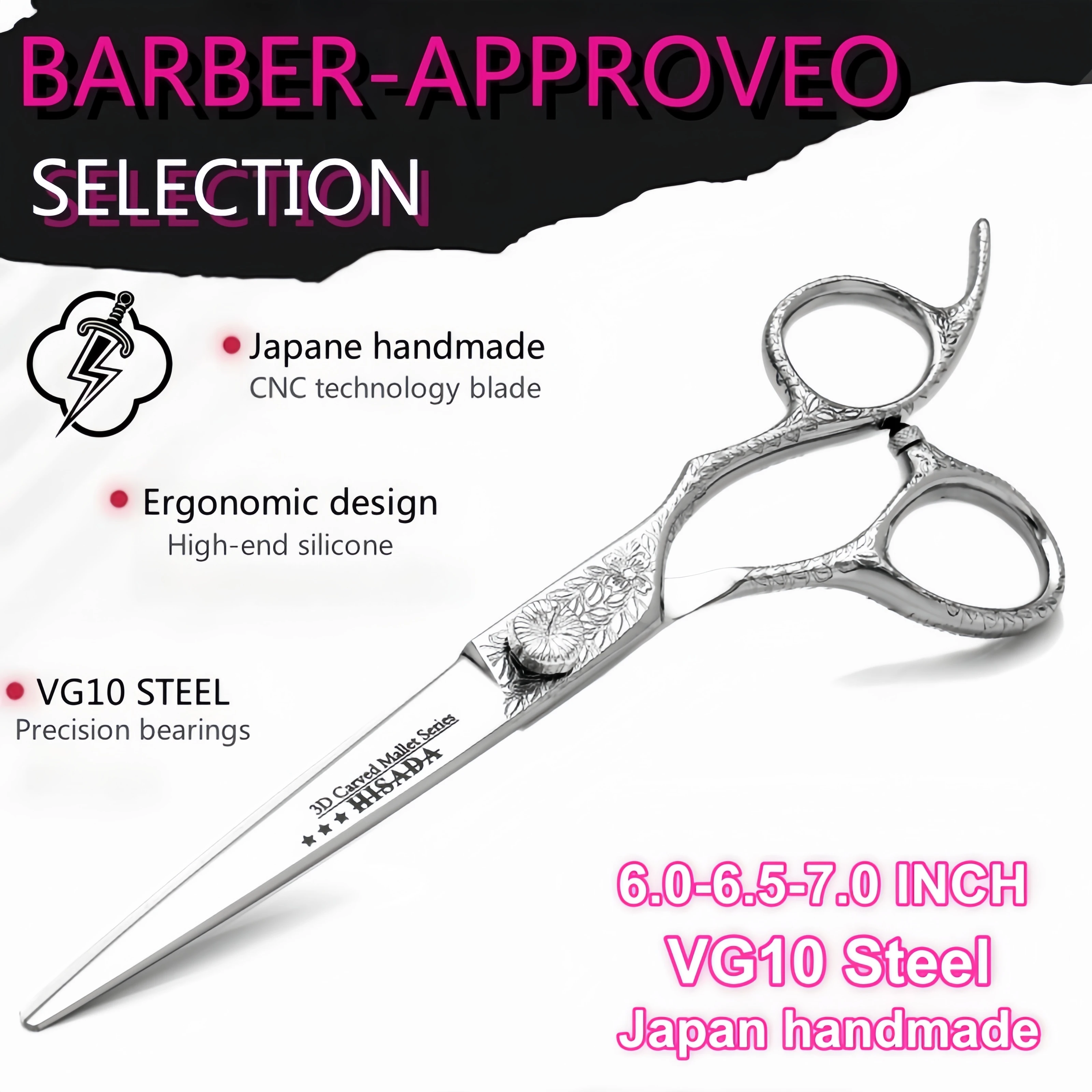 Парикмахерские ножницы HISADA, японские ножницы ручной работы из стали VG10, 6,0/6,5/7,0 дюймов, профессиональные ножницы для стрижки волос, инструменты для салонов красоты
Парикмахерские ножницы HISADA, японские ножницы ручной работы из стали VG10, 6,0/6,5/7,0 дюймов, профессиональные ножницы для стрижки волос, инструменты для салонов красоты