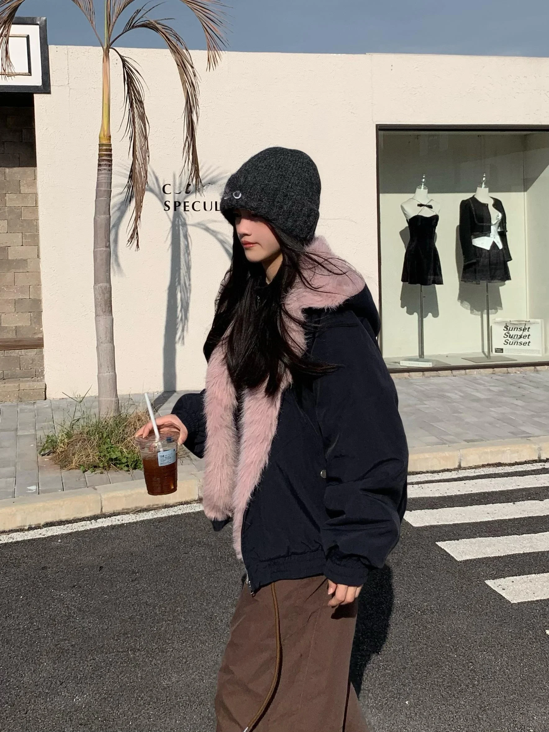 ABone женское свободное пальто с капюшоном и меховым воротником в американском стиле ретро с хлопковой подкладкой, длина, застежка-молния 
ABone женское свободное пальто с капюшоном и меховым воротником в американском стиле ретро с хлопковой подкладкой, длина, застежка-молния