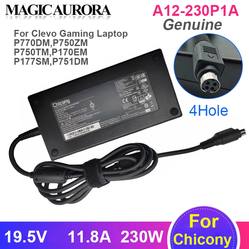 Genuine For Clevo P770DM P750ZM P775DM P771DM Gaming Laptop Adapter Chicony 19.5V 11.8A 230W A12-230P1A Charger Power Supply
Genuine For Clevo P770DM P750ZM P775DM P771DM Gaming Laptop Adapter Chicony 19.5V 11.8A 230W A12-230P1A Charger Power Supply