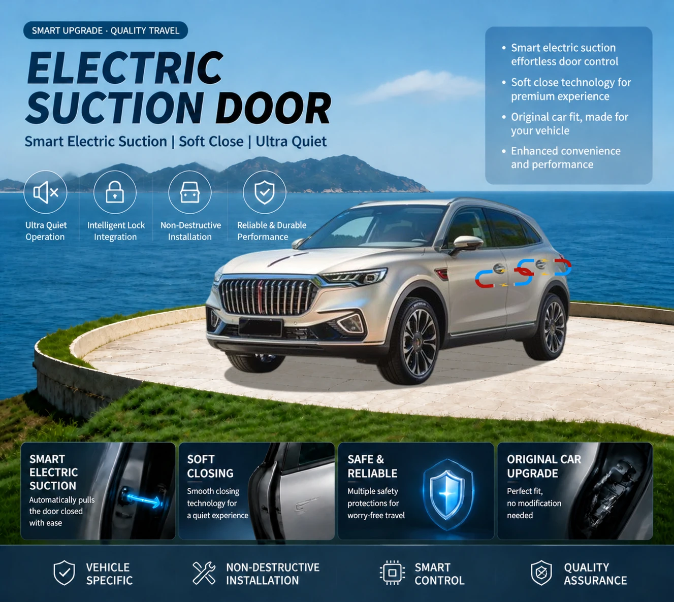 Car Specific Car Modification Auto Suction Soft Close Door Modification Parts & Accessories For Hongqi HS5 2019-present
Car Specific Car Modification Auto Suction Soft Close Door Modification Parts & Accessories For Hongqi HS5 2019-present